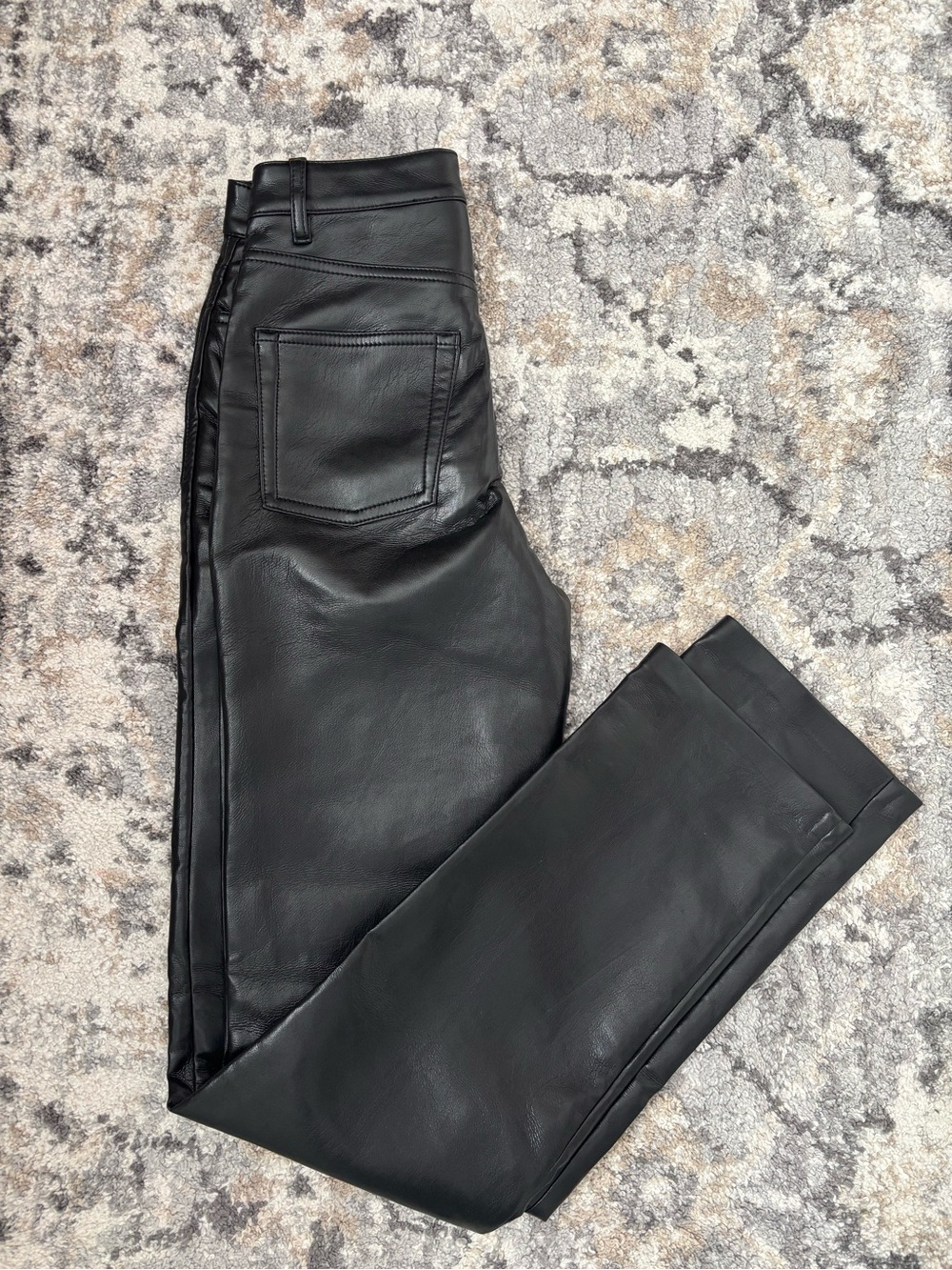 Aritzia Wilfred Black Leather Pants